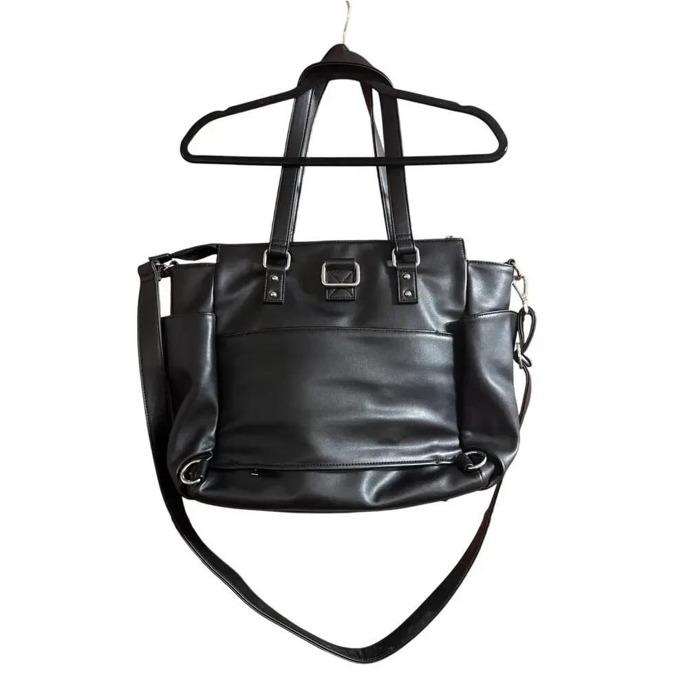 White Elm Gemini Convertible Backpack Tote Diaper Bag Black & Ara Convertible